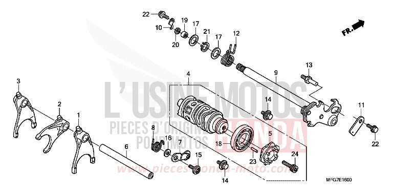 GEARSHIFT DRUM for CB600F Hornet PEARL SIENA RED (R320) from 2007